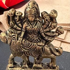 Hindu Goddess Durga Asthadhatu Statue - NEW Home Altar Decor 2.5"